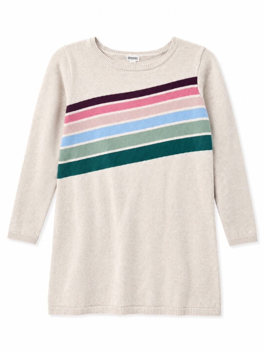 Gymboree Girls Cream Rainbow Stripe Sweater Dress